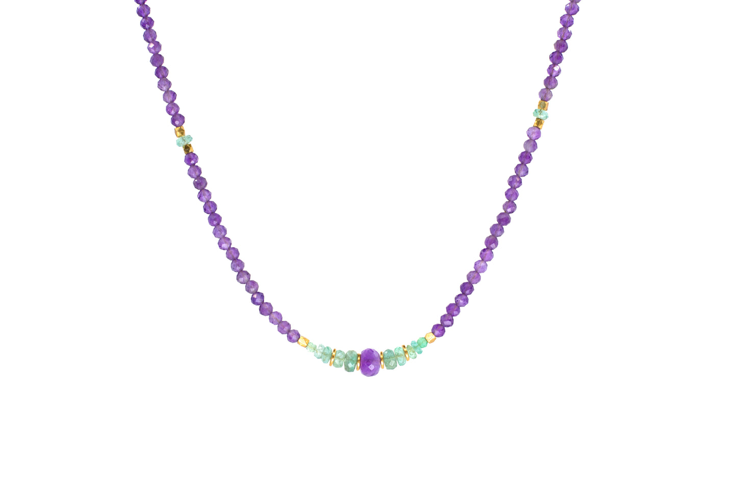 Amethyst and Zambian Emerald gem chain