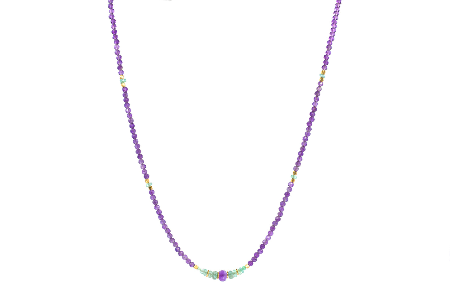 Amethyst and Zambian Emerald gem chain