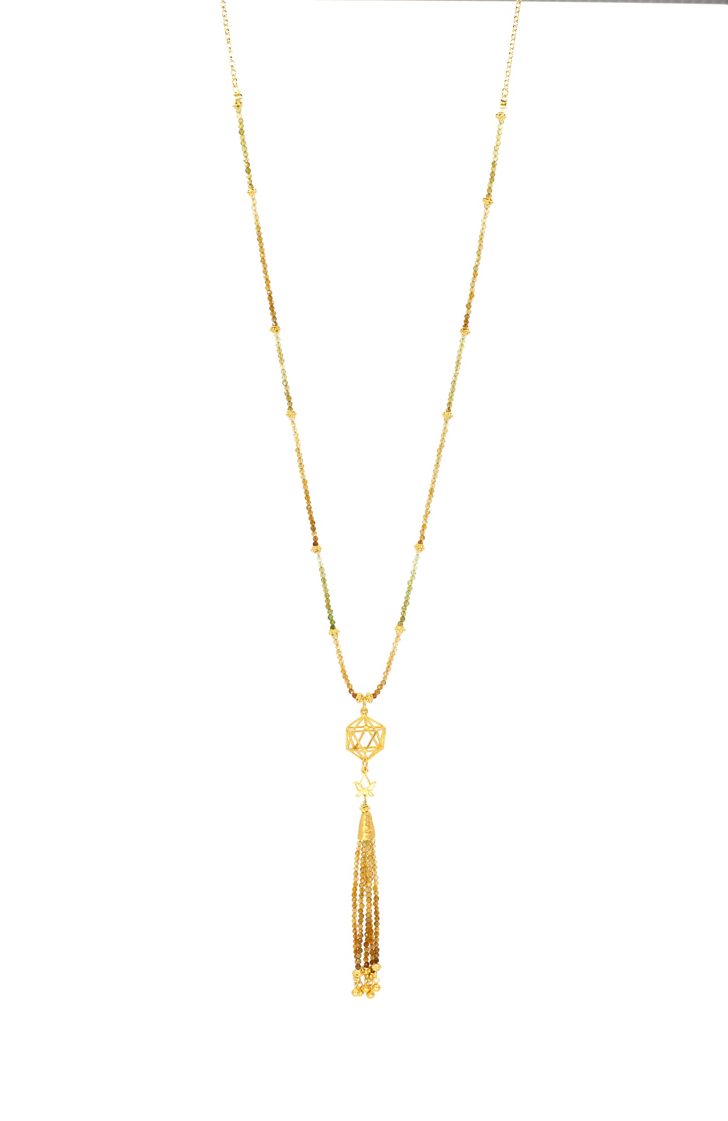 Sagestone- Golden Tourmaline Geometry Tassel