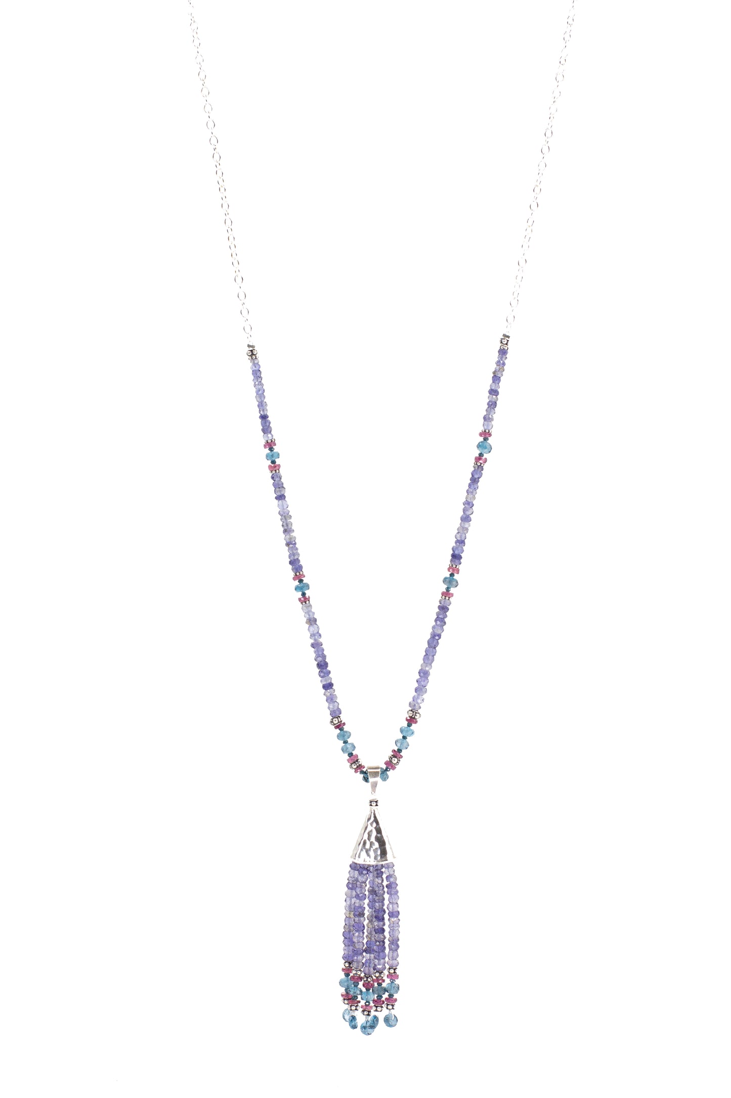 Sagestone- Iolite Tassel Necklace