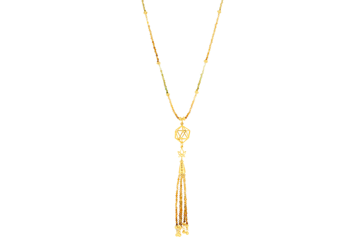 Sagestone- Golden Tourmaline Geometry Tassel