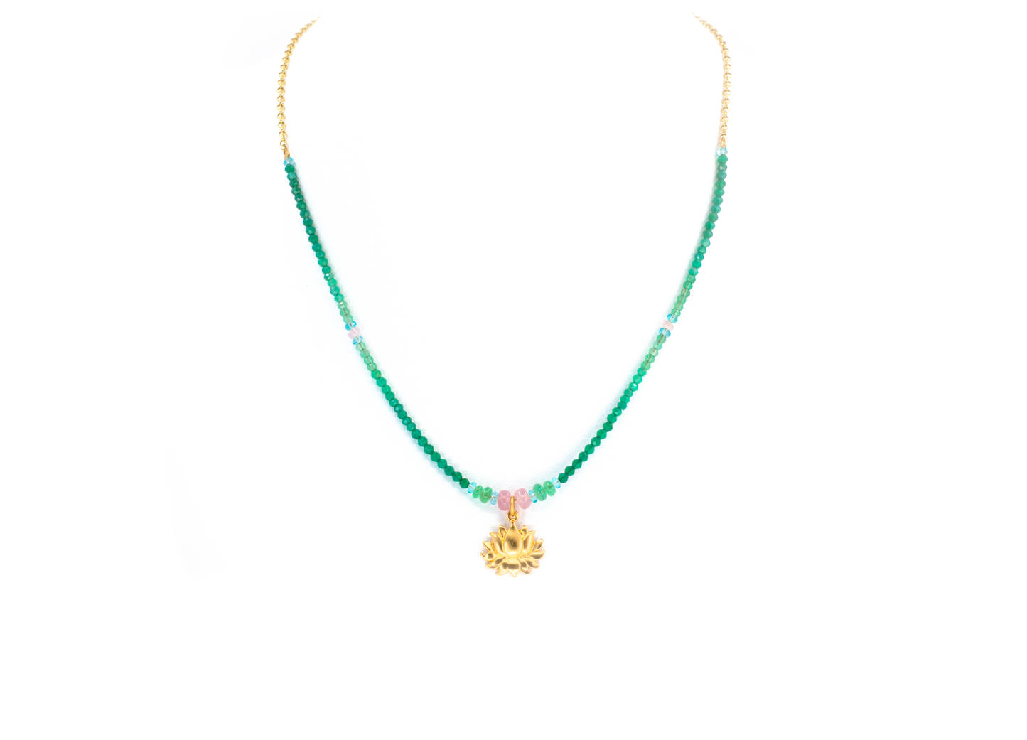 Golden Lotus gem chain