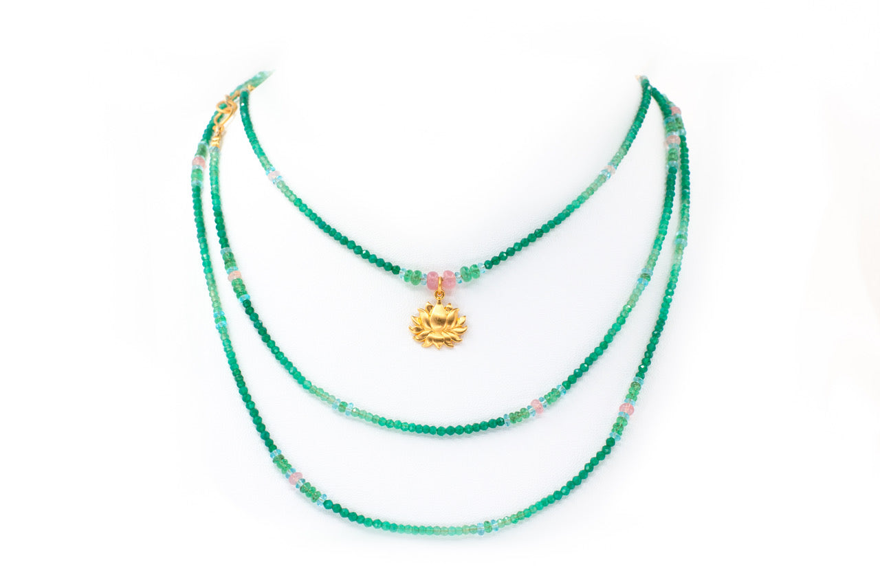 Golden Lotus gem chain