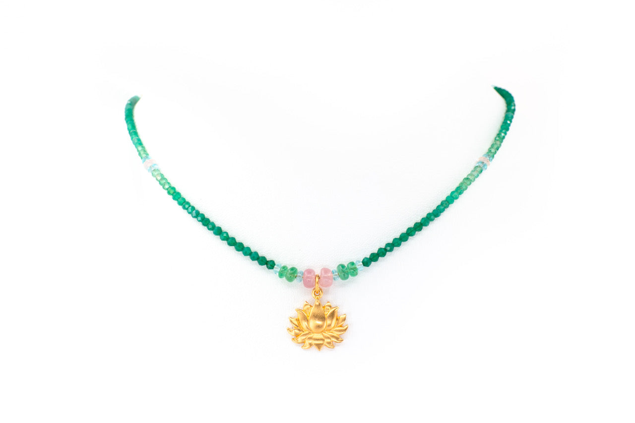 Golden Lotus gem chain